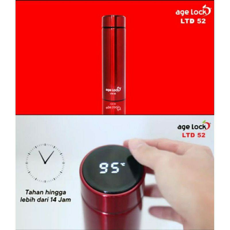 Termos Air Panas Digital Led AGE LOCK 500 ml LTD52 - Stainless Steel