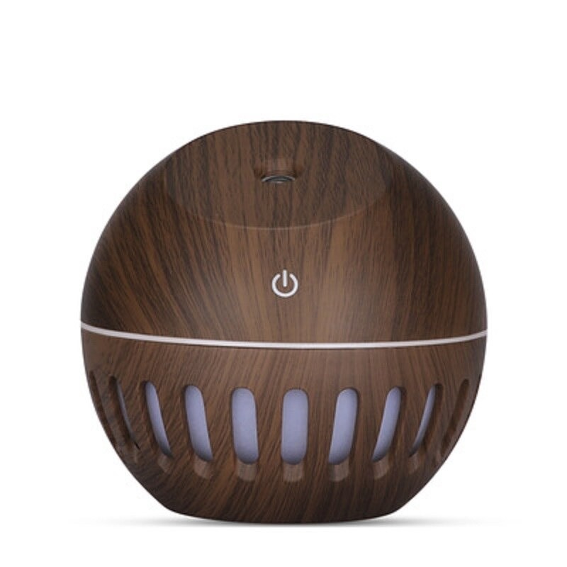 BAYAR DI TEMPAT Pelembab Udara Air Humidifier Aromatherapy Diffuser Wood Design 130ml - Dark Brown