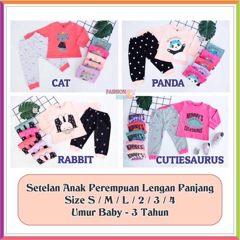 ❤ Baby Fashion ❤ SETELAN CELANA PANJANG / BABY GIRL JOGGER SET IMPOR 1-3TH