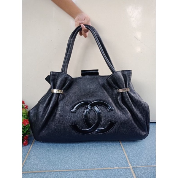 SHOULDER BAG /HANDBAG CHANNEL BLACK (TAS PESTA UNIK CHANNEL BEHEL), KULIT MANTL