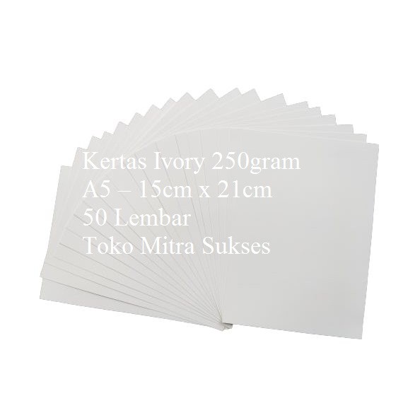 

Kertas Ivory 250gram A5 isi 50 Lembar