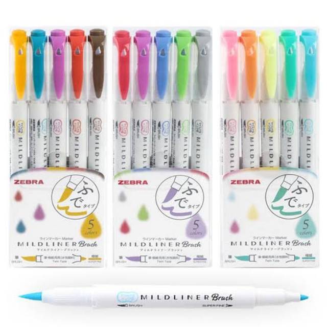 

Zebra Mildliner Double Sided Highlighter Brush - Brush / Extra Fine Set