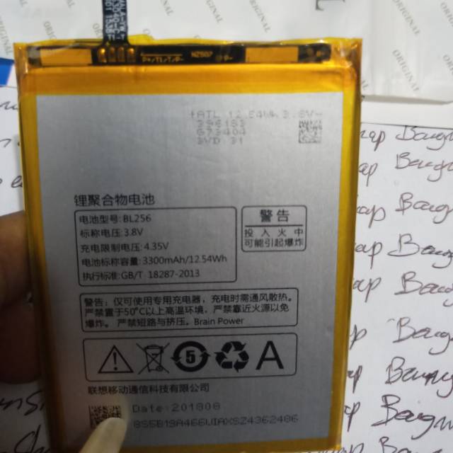 Batre batrai Baterai Lenovo K4 Note A7010 Vibe X3 BL256 BL 256 Batre HP Battery Lenovo Original