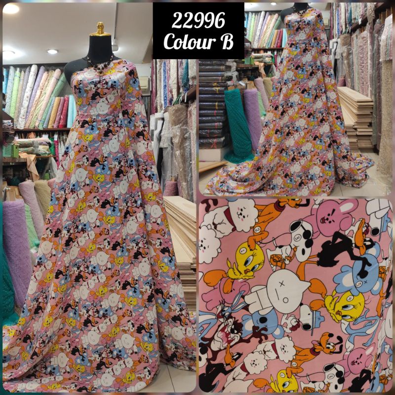 Kain Silky Motif Karakter Looney Tunes 22996 Colour B