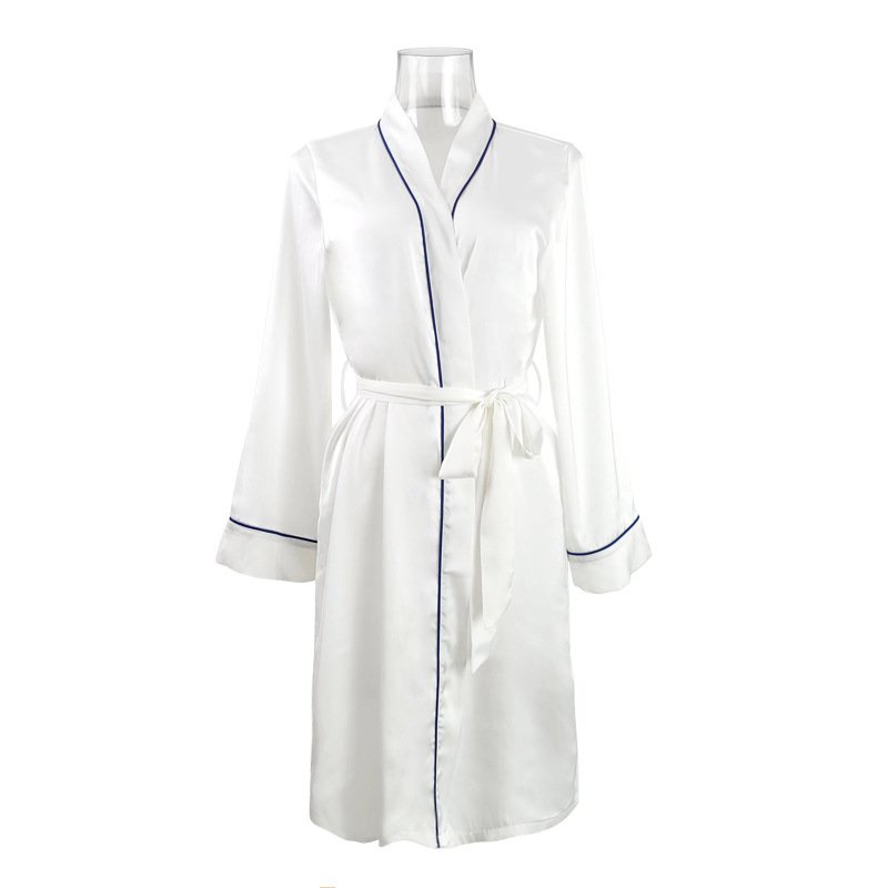 Musim Panas Baru Wanita Hotel Seksi Cardigan Baju Tidur High-End Cahaya Mewah Imitasi Kain Sutra Piy