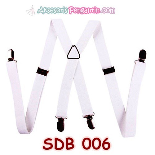 Aksesoris Suspender Pesta Putih Pria/ Wanita l Tali Baju Bretel-SDB006