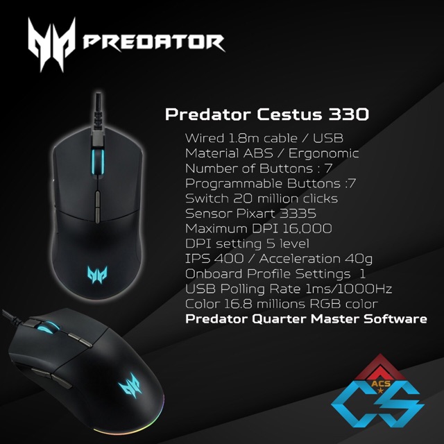 Predator Cestus 330 Mouse Gaming Acer