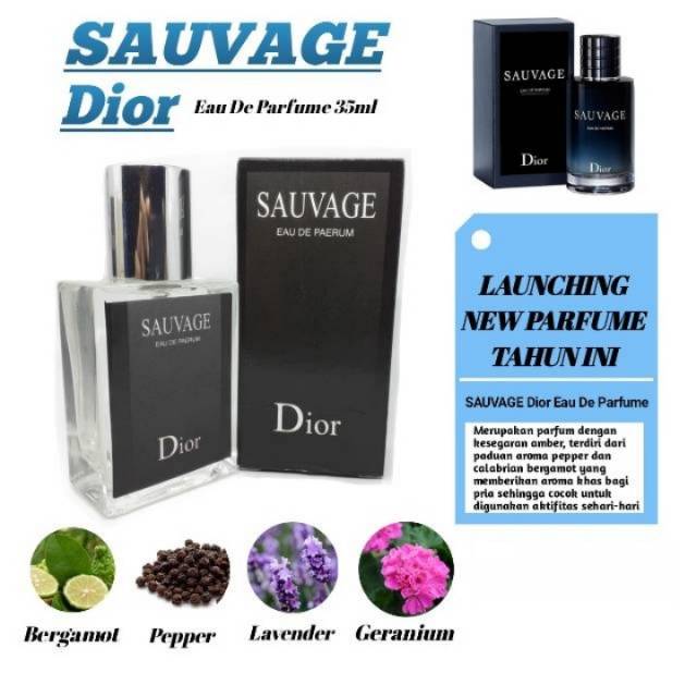 Parfum Pria tahan lama / Parfum Dior Sauvage Parfum pria SAUVAGE DIOR BOX Free pouch 30ml Parfum Jadore women Dior sauvauge