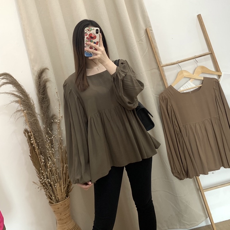 Amora Peplum Top - PLENARIO ID | Blouse wanita - Rayon crinkle - Atasan wanita - Pakaian Wanita - COD-4