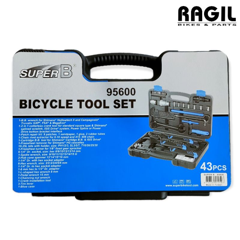 TOOLKIT SEPEDA SUPER B BICYCLE TOOLSET 95600 TAIWAN 43 in 1 43Pcs TOOL SET KIT ALAT KUNCI L KONES KO