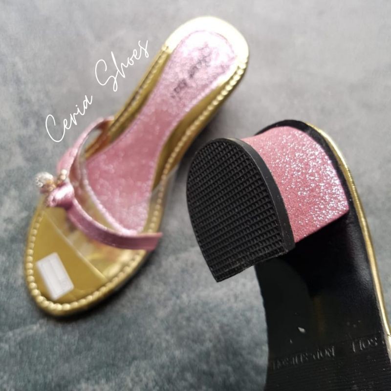 Sandal Heels Anak Perempuan Jelly Mika Pita Hak Tahu 3 Cm Sendal Sepatu Anak Cewe AG01