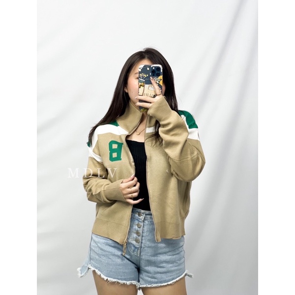 MDLV ~ A397 B Knitted Jacket Premium Jaket Baseball Look Knit Import Fashion Import