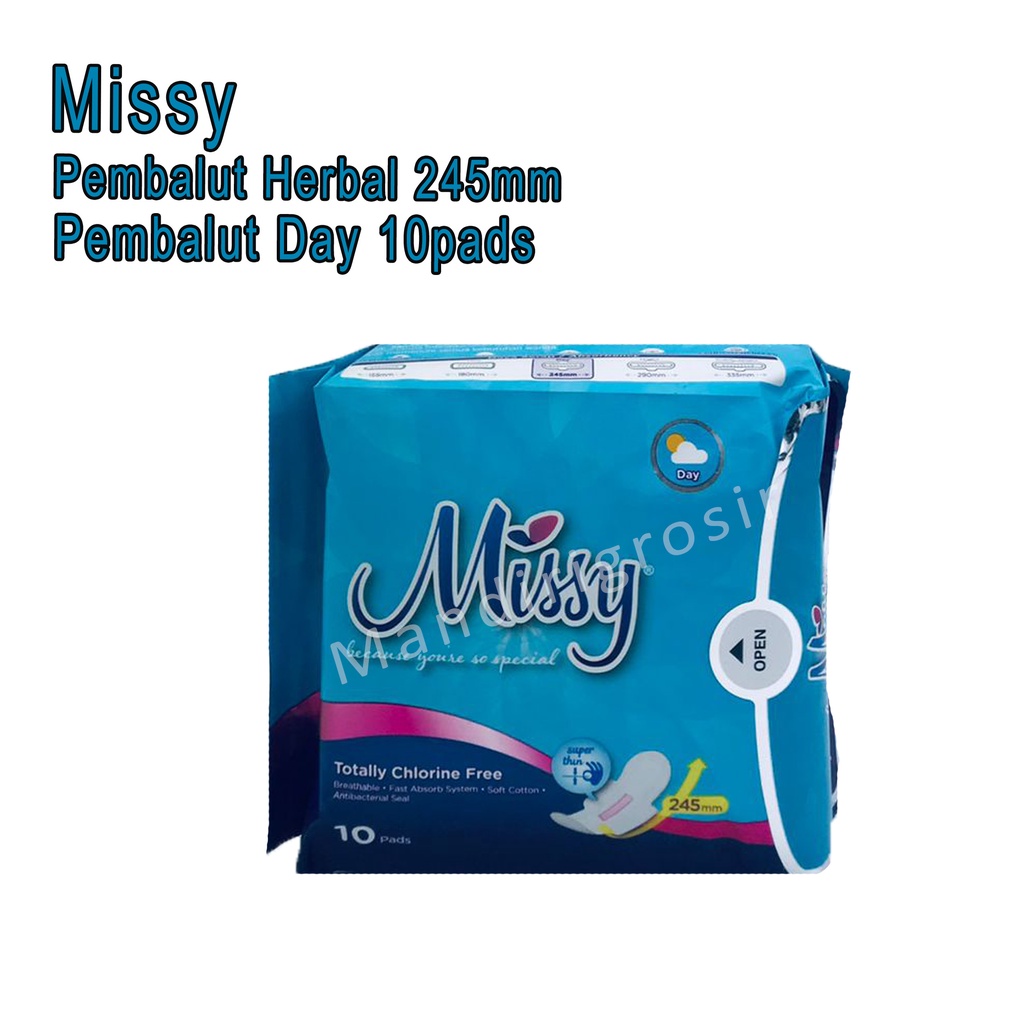 Pembalut Herbal Wing *Missy * Pembalut Day 245mm * 10pads