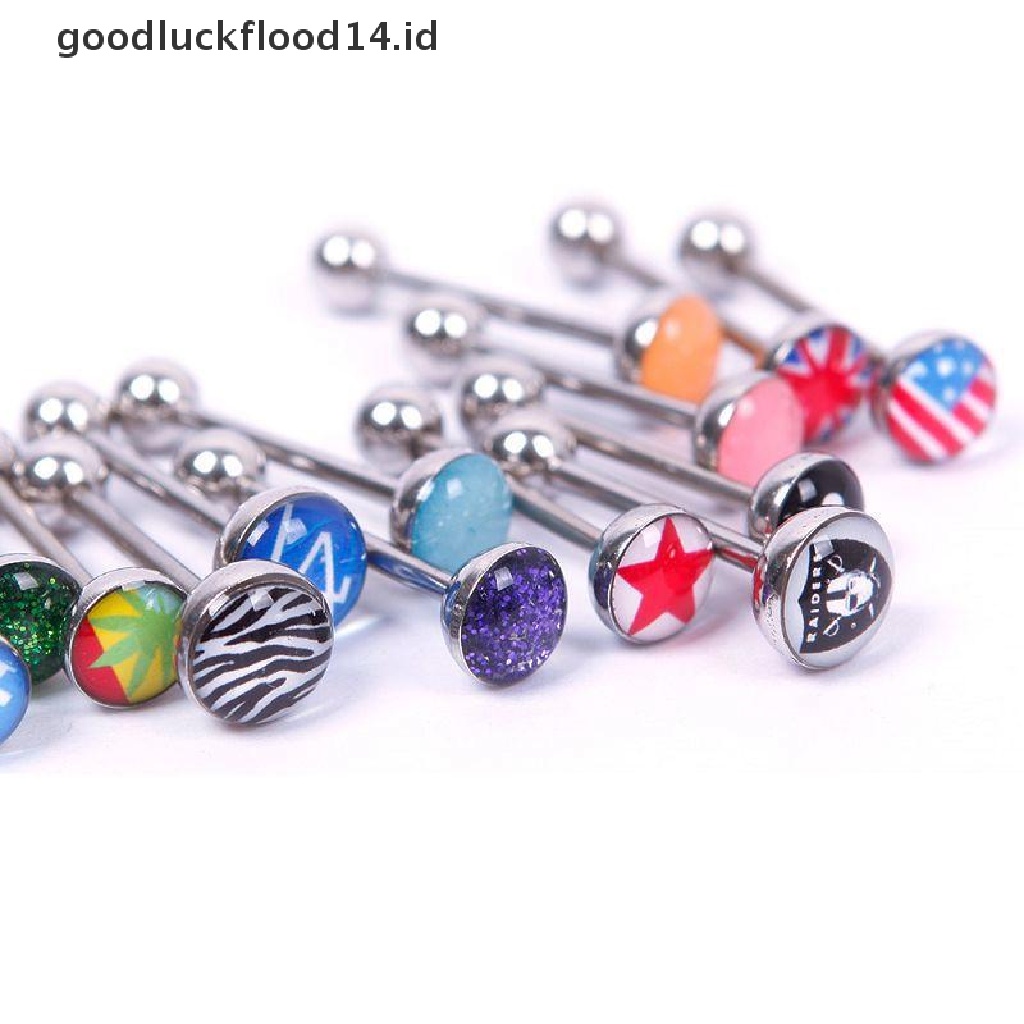 [OOID] Metal Tongue Rings Steel Bars Barbells Funny Nasty Wording Logo Lot of 30 ID