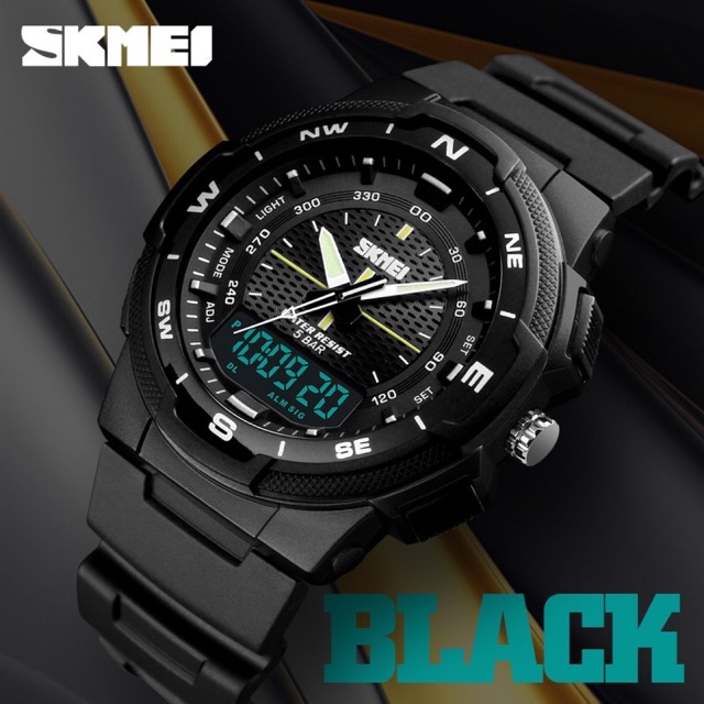 Jam Tangan Pria / SKMEI AD 1454 Rubber Men LED / Jam Tangan Analog Digital / SKMEI 1454