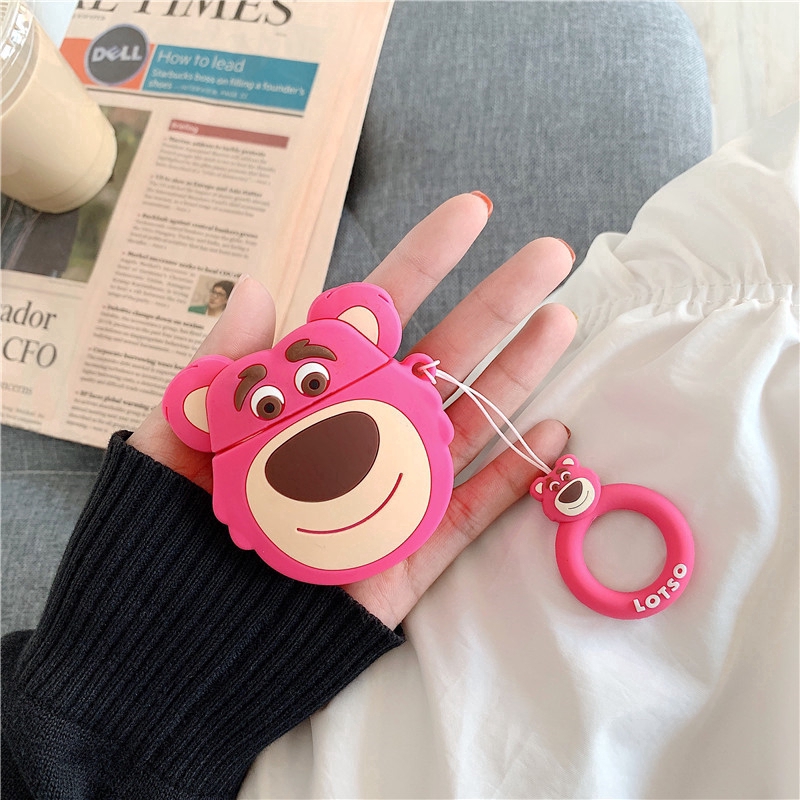 Casing Soft Case Silikon Motif Kartun Lotso Huggin Bear Snoopy Untuk Apple Airpods 1 / 2