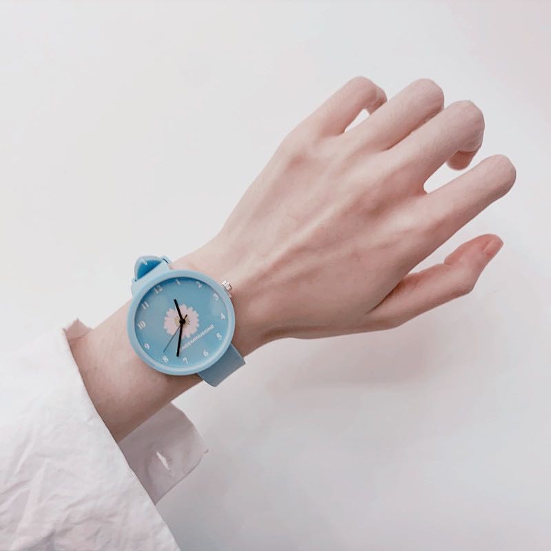 Jam Tangan Quartz Analog Korea Motif Bunga Daisy Untuk Wanita / Jam Tangan Bunga Import-36-9 Tosca