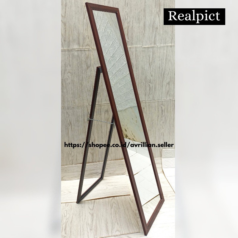 Cermin Full body Kaca Aesthetic Cermin Standing Mirror Dinding Minimalis Rias UK.127 X30 CM Termurah-1