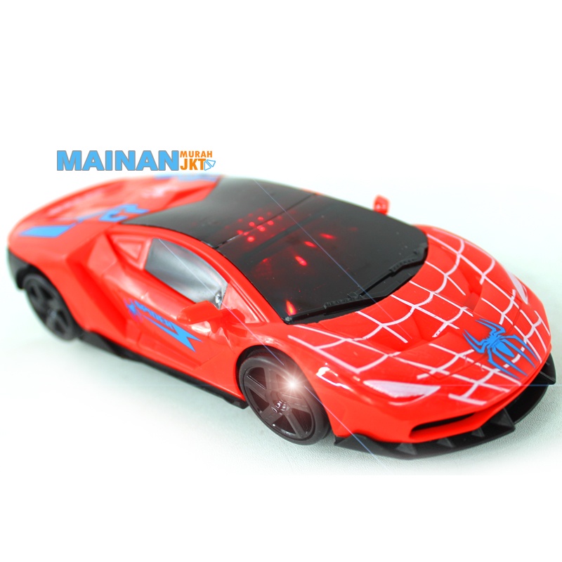 MAINANKEI MAINAN ANAK MURAH MOBIL SPIDER-MAN RACING CAR JY653 MAINAN ANAK MOBIL - MOBILAN SPIDER-MAN 3D LIGHT