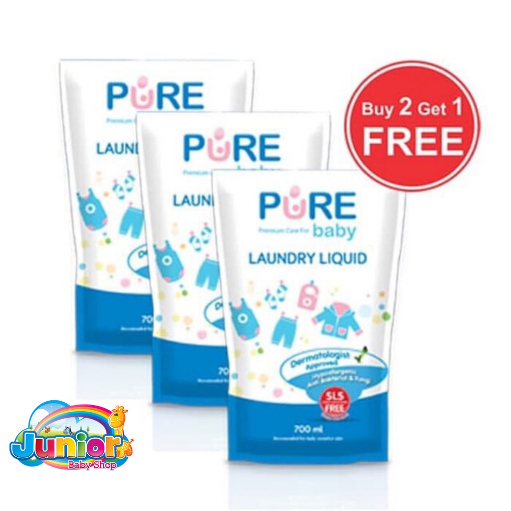 Pure Baby Laundry Liquid Refill 700ml (Buy 2 Get 1)