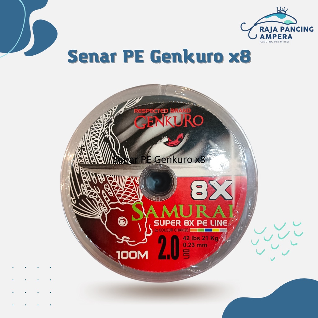 Senar Serat PE SAMURAI Genkuro X8 Multicolor | Tali pancing super kuat (BISA COD)