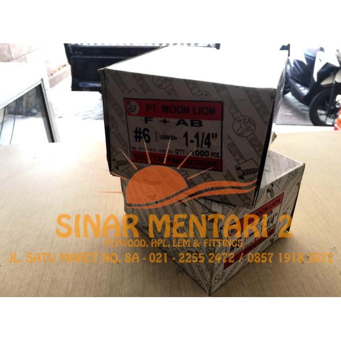 

[cod] Sekrup 6 x 1 1/4 inch (3 cm) Moon Lion Dus (1000 PCS) [cod]