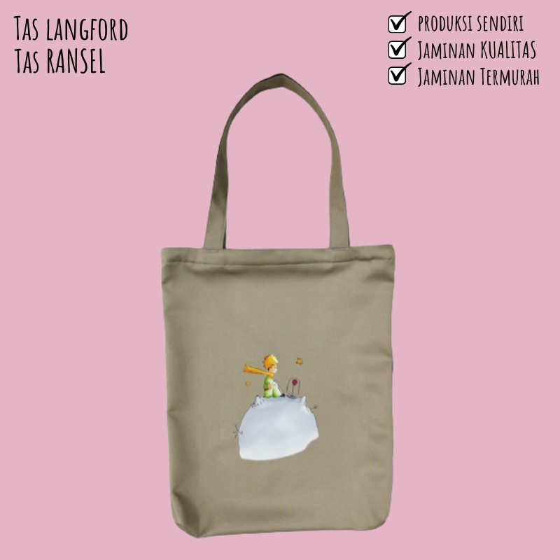 Tas Tote bag Little Prince Art Tas Tangan Cantik Imut Tas Bahu Tas Tangan Wanita Belanja Kasual Elegan Wanita Kekinian