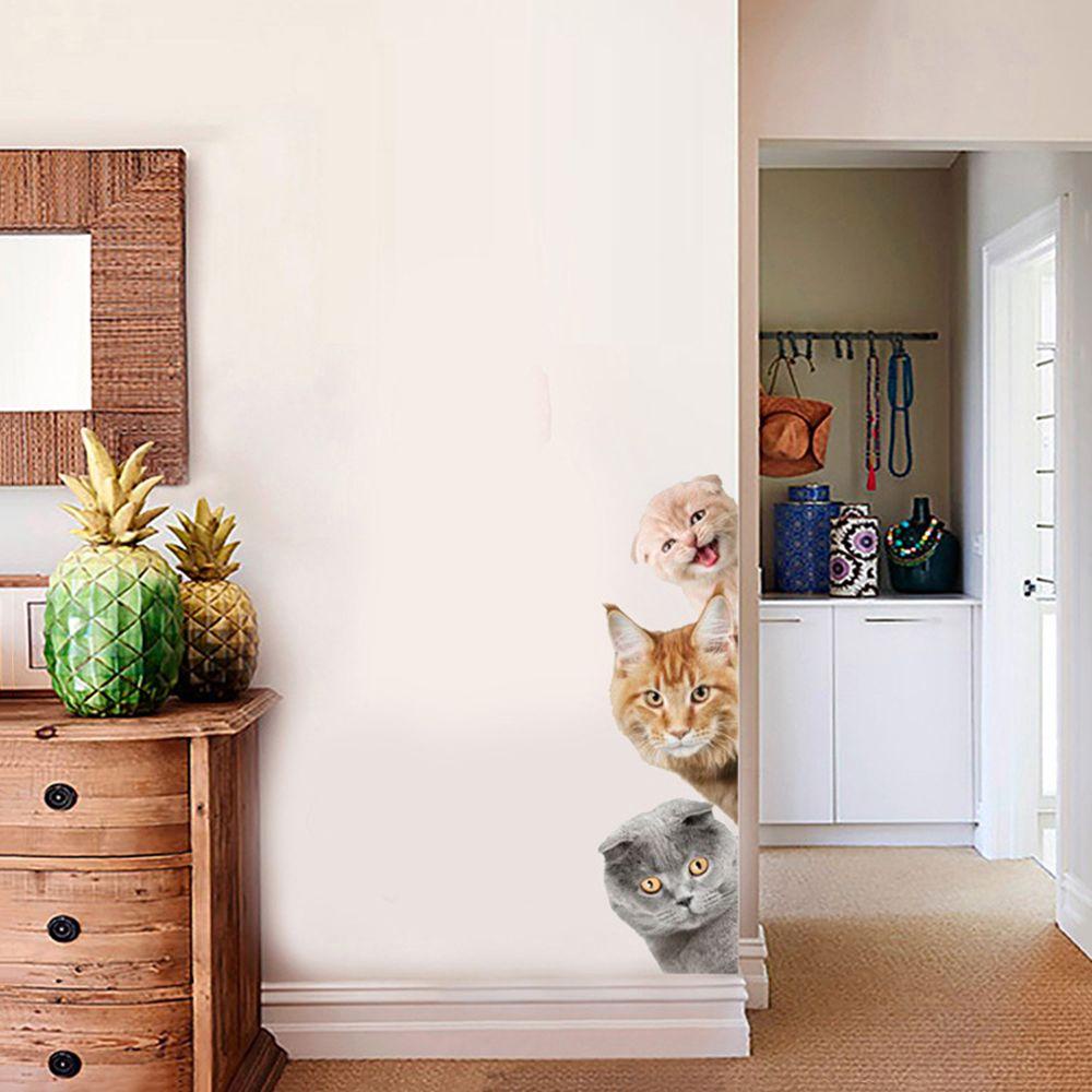 Solighter 1PCS Stiker Dinding Cat Wall Art Dekorasi Pintu Kulkas Hiasan Wallpaper