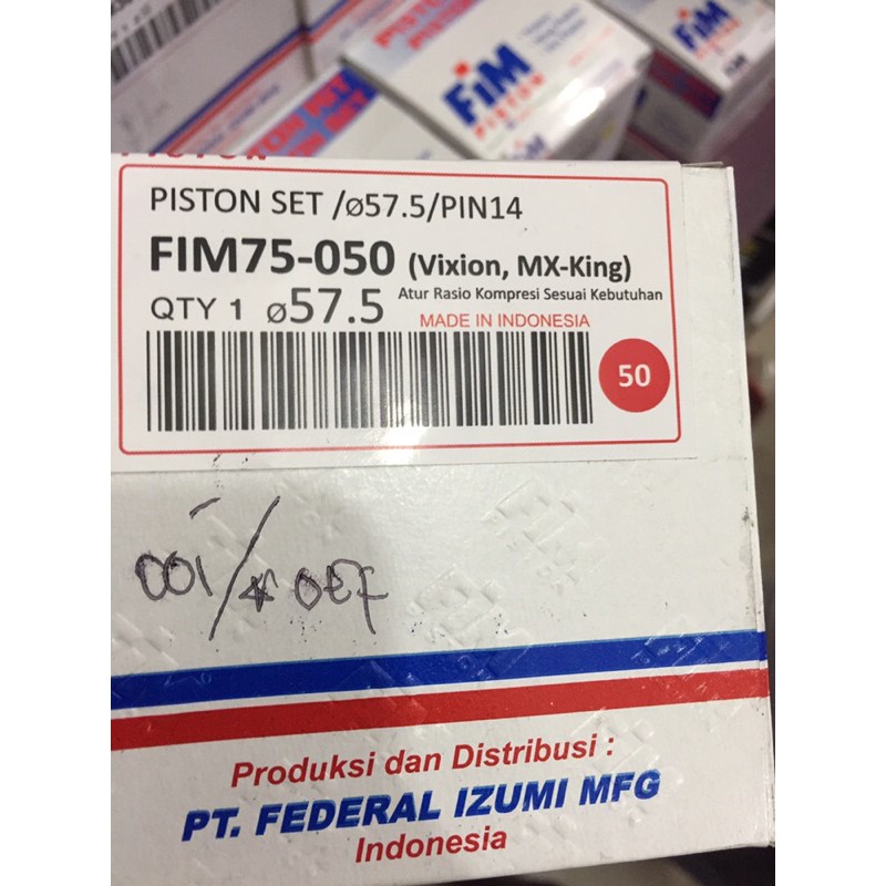 Piston seher vixion mx king mx lama fim jenong 57 - 60 mm pin 14-57.5mm