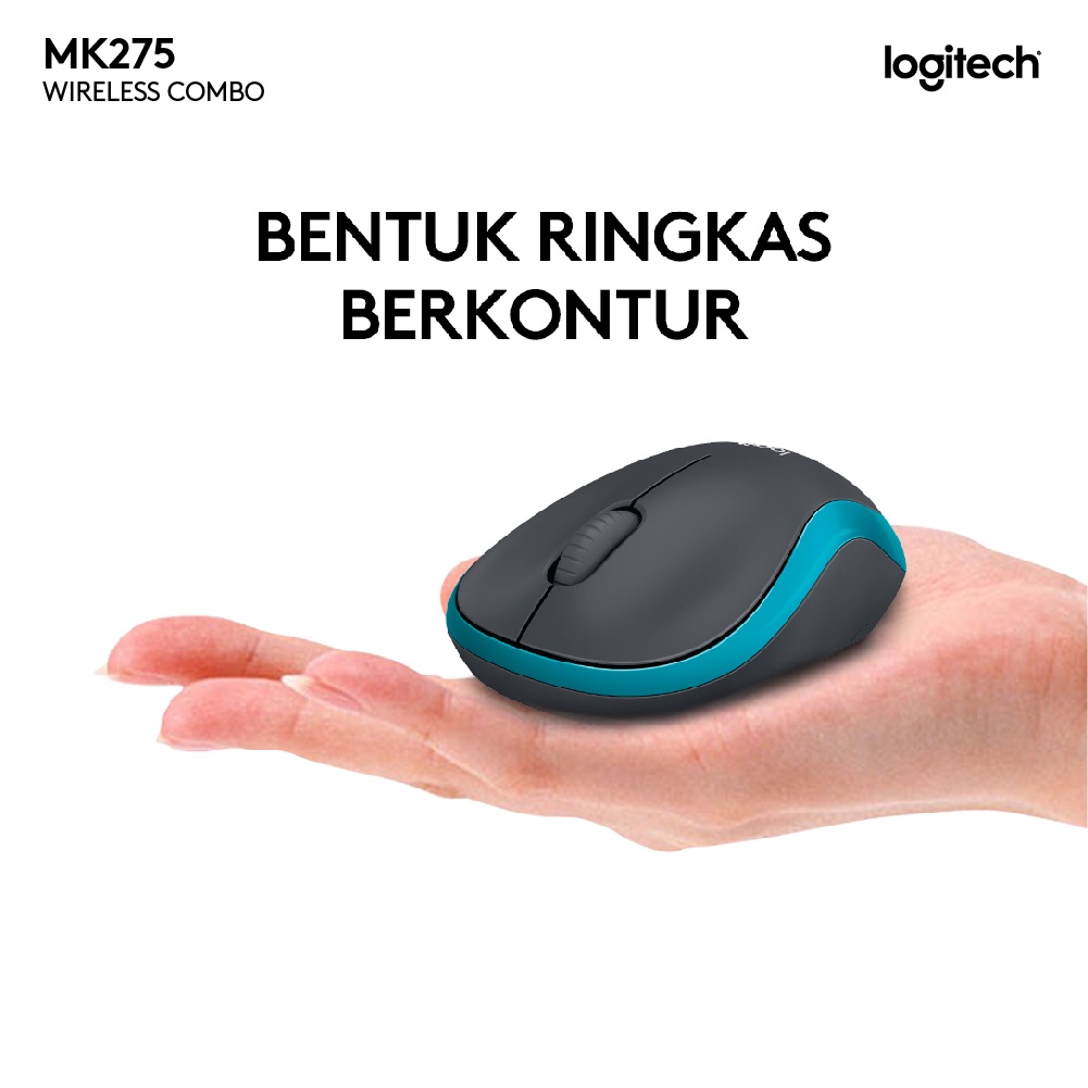 Logitech MK275 Combo Keyboard dan Mouse Wireless dengan Tombol Multimedia