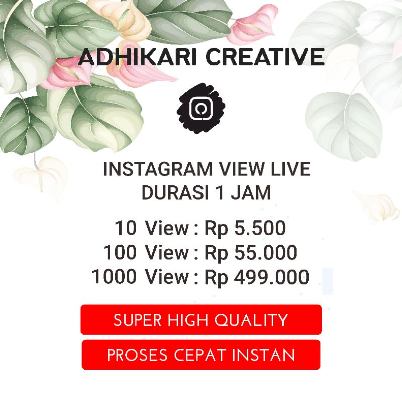 Instagram View Live Durasi 1 Jam