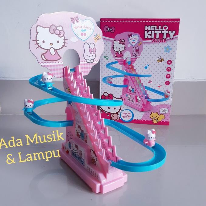 BRONSIS - Mainan Anak Tangga Seluncur Hellokittyy - Slide Hello Kittyy -Track Racing Seluncur