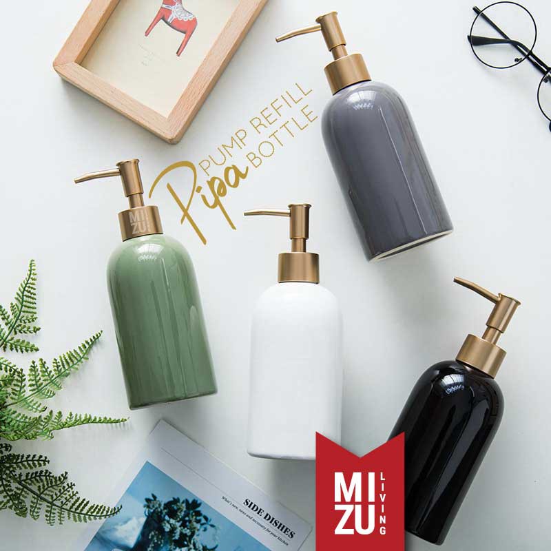 PIPA Refill Pump Bottle Ceramic Glossy Finish Soap Dispenser Botol Keramik Sabun Cair Cuci Tangan