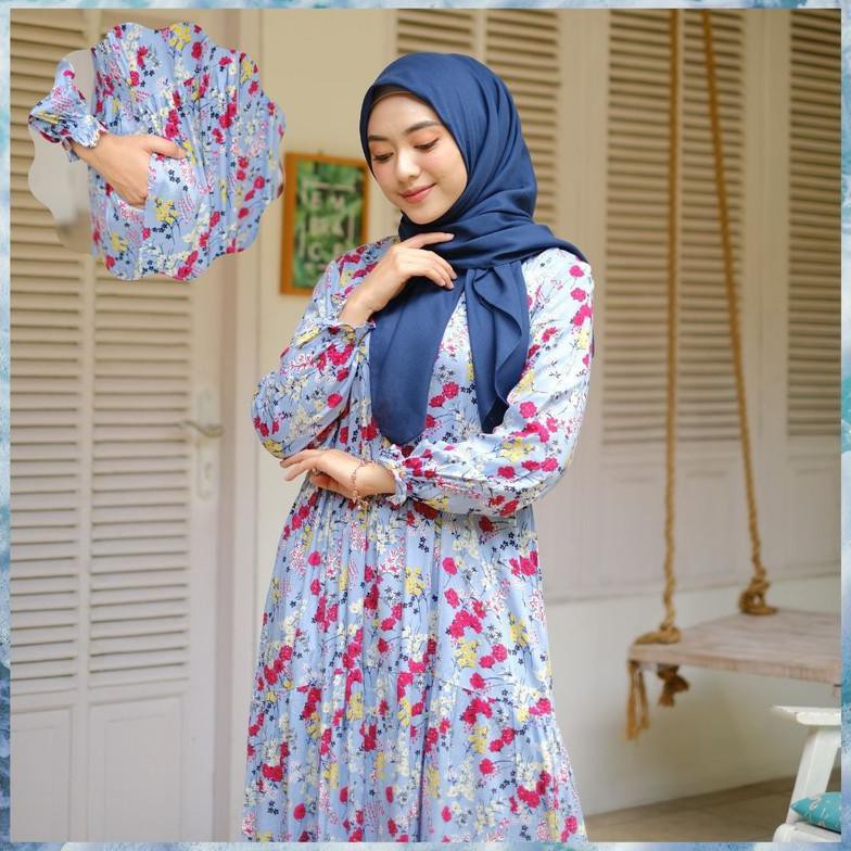 BAJU HOMEDRESS|NAMIRA|BLUE - HOMEDRESS GAMIS BUSUI FRIENDLY PREMIUM HOMEDRESS CANTIK