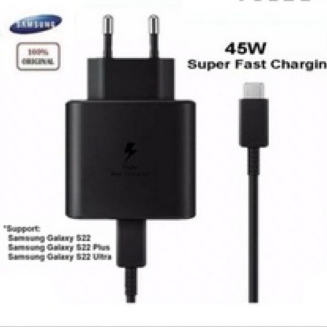 charger samsung s20 s22 45watt fast chargingtipe c to c original 100%