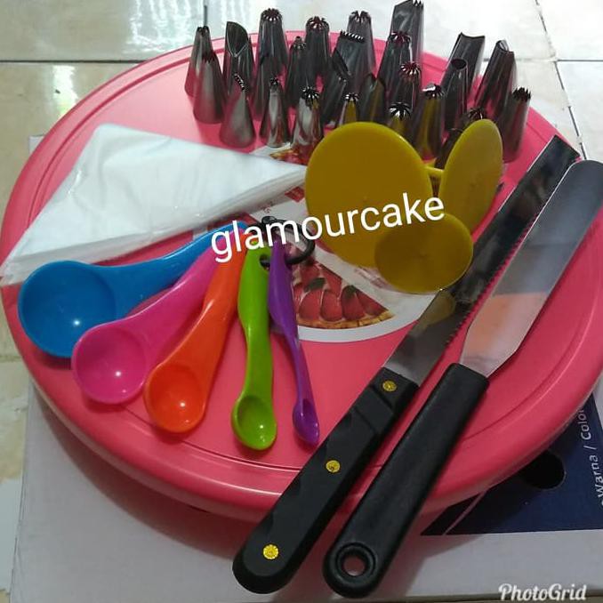 STOK BARU SPUIT SENDOK TAKAR PAKU  MAWAR  CAKE TRAY 1 SET 