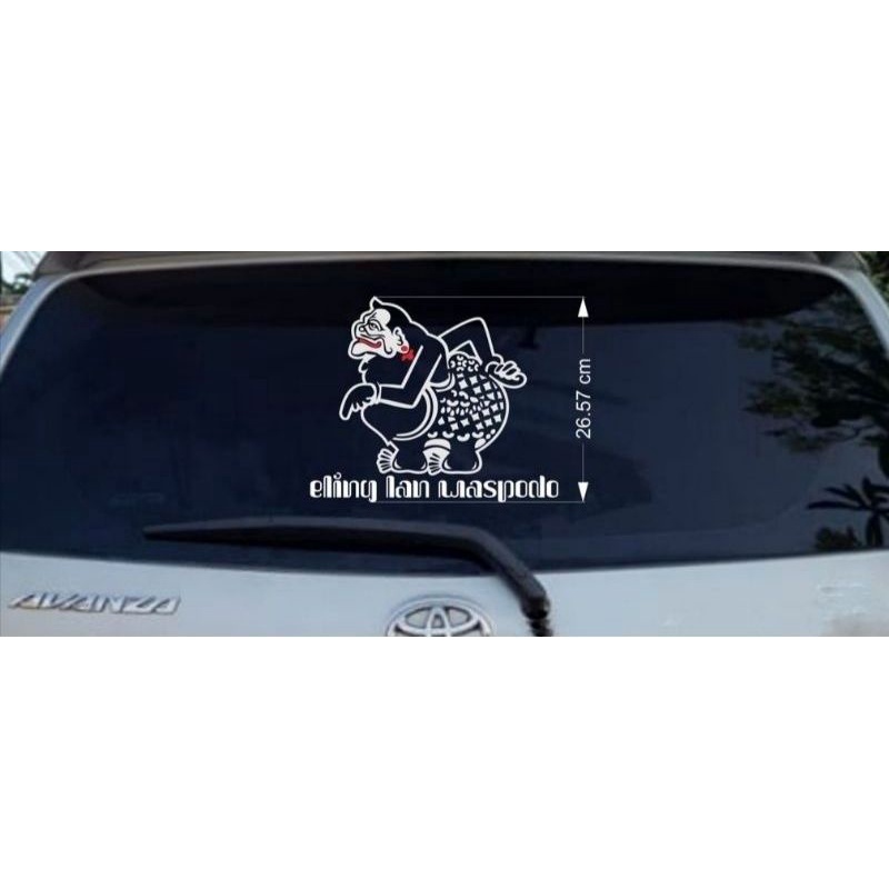 1185 cutting sticker kaca belakang mobil UNIVERSAL motif wayang semar