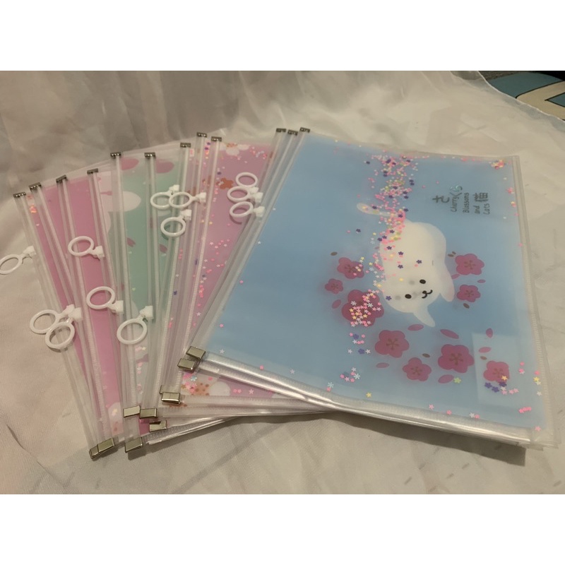 

Map pocket/zip A4 gliter warna lucu