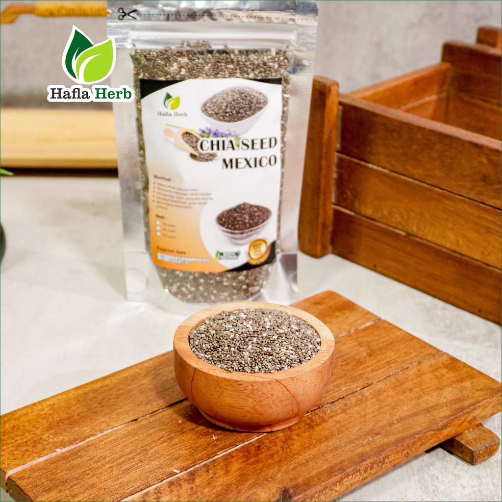 Chia Seed Organic 100 gram Mexico untuk Diet Freshly Black Cia Seed Organik fresly Biji Chia Seeds