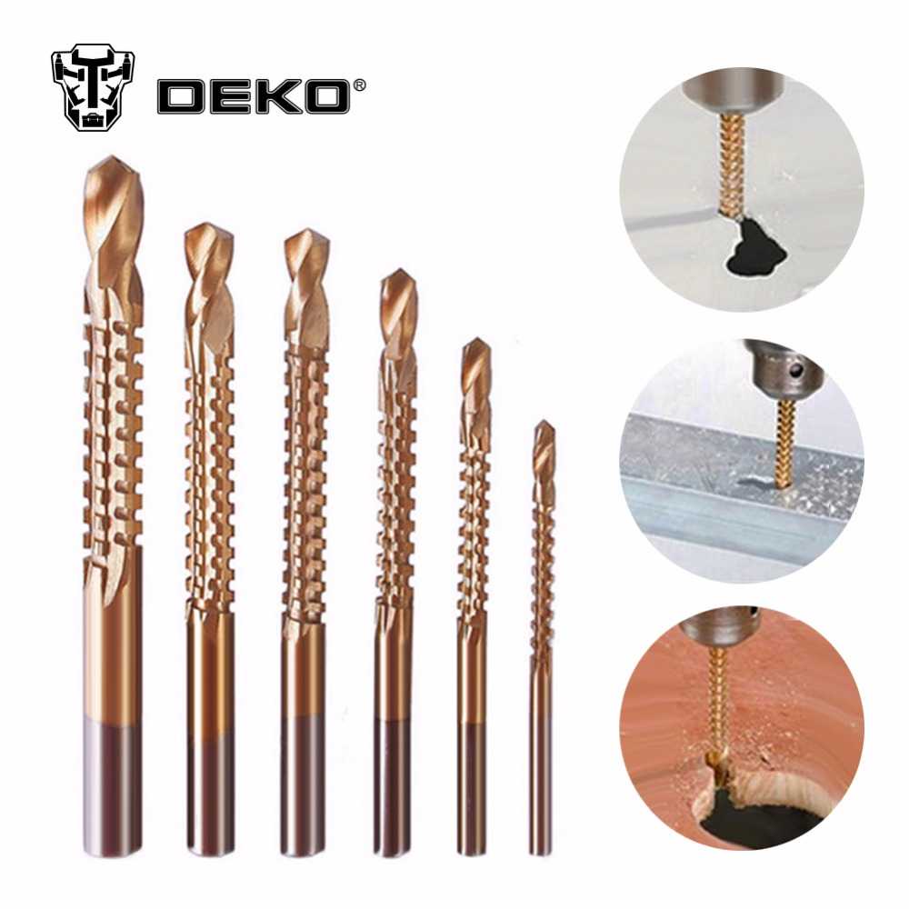 Mata Bor Gergaji Kayu Besi Multifungsi Potong Titanium Coated Drill Saw Bit Power HSS Steel 6 PCS