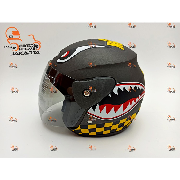 BISA BAYAR DIRUMAH Helm Shark Warhawk Grey Doff Half BISA BAYAR DIRUMAH Helm Shark Warhawk Grey Doff Half
