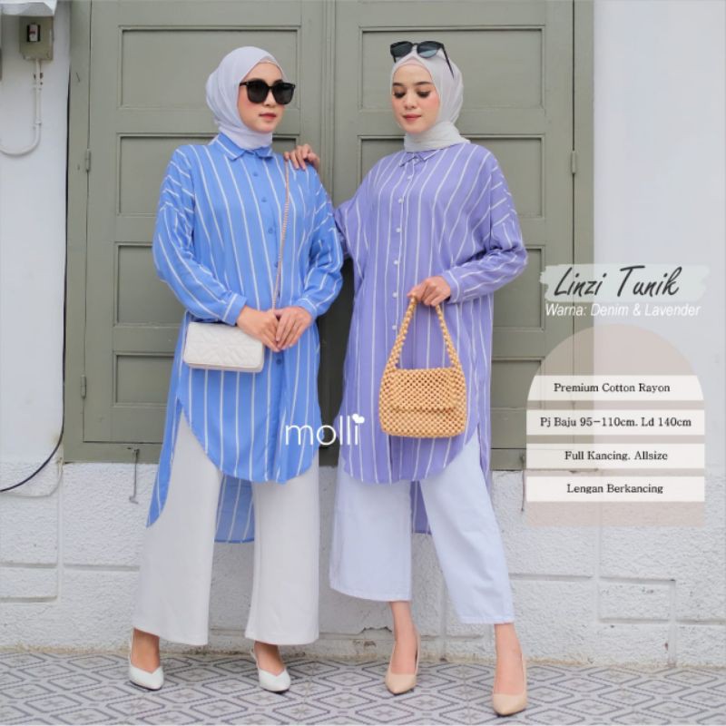 Tunik Blouse Garis Ld 110 125 140 Nuta Shop by Molli Moela