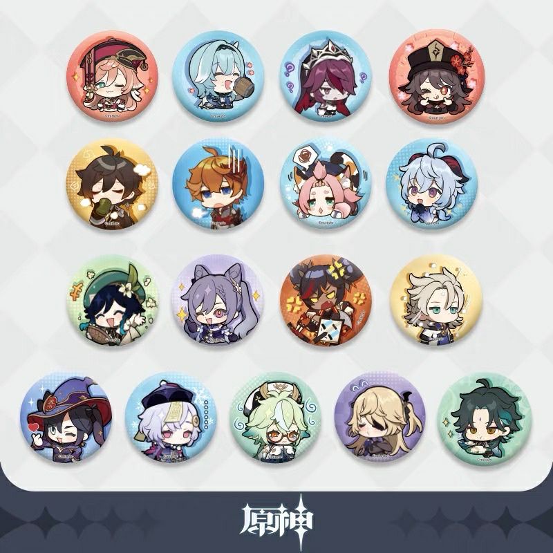 genshin impact pin Q series badge character child xiao albedo etc non official