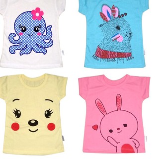 Best Produk 4 PCS KAOS  BAJU  ATASAN BAYI  dan ANAK PEREMPUAN 