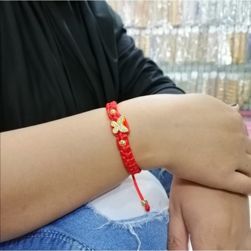 gelang tangan wanita //gelang rajut //perhiasan lapis emas//gelamg