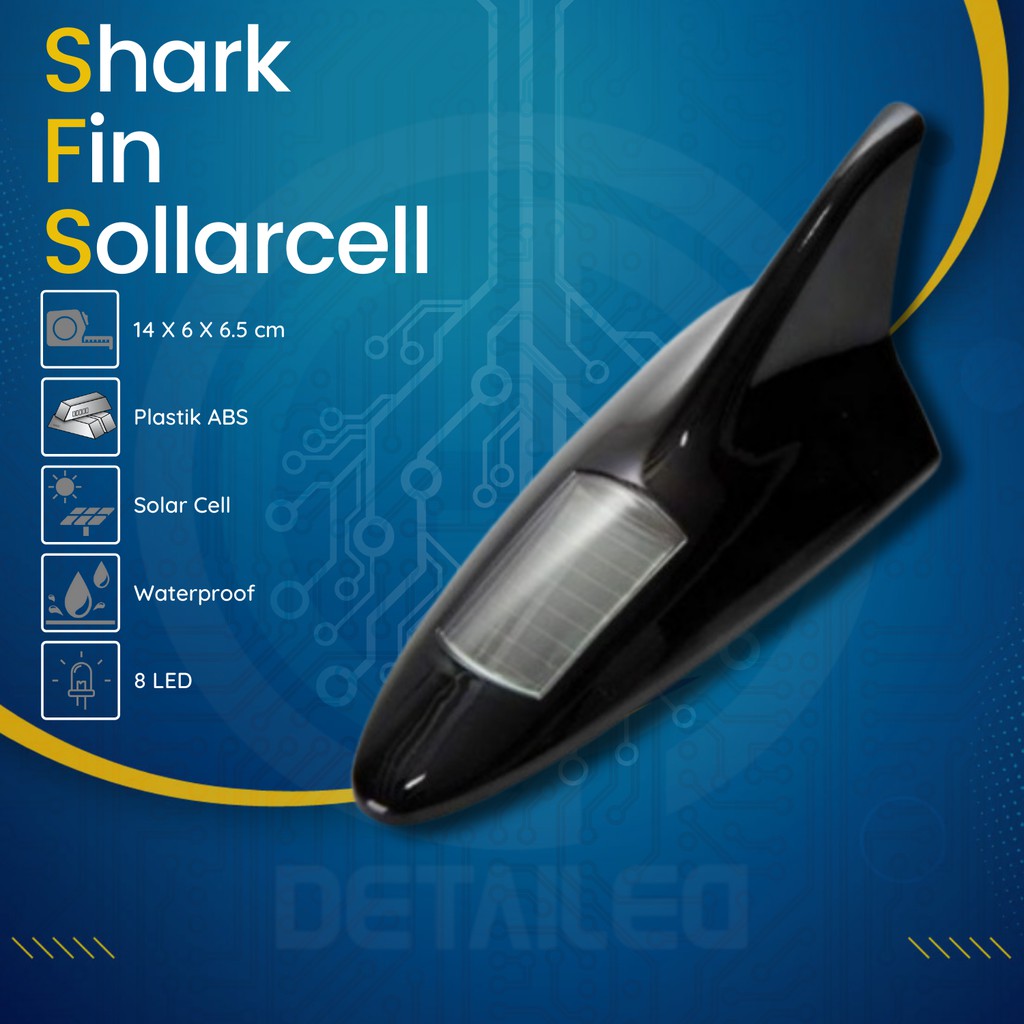 Lampu Led Laser Sirip Hiu Variasi Eksterior Atap Mobil Solar Power