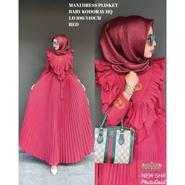 Gamis plisket ORI SHR tanpa jilbab
