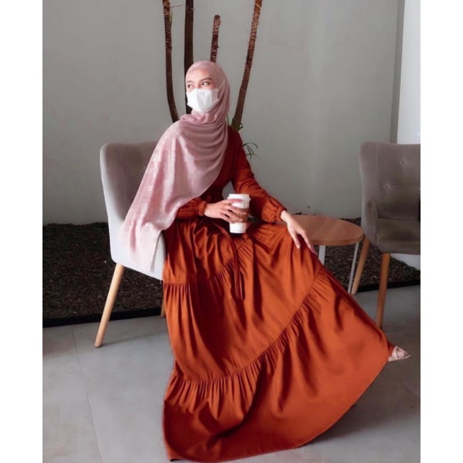 Hanum Dress Polos / Casandra Dress Rayon  / Gamis Putih / Busui Friendly / Gamis Wanita Muslim / Gamis Hitam / Dress Wanita Terbaru
