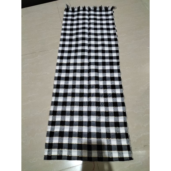 SLENDANG PRIA / SLENDANG KOTAK / SLENDANG RAJUT BALI-Hitam putih