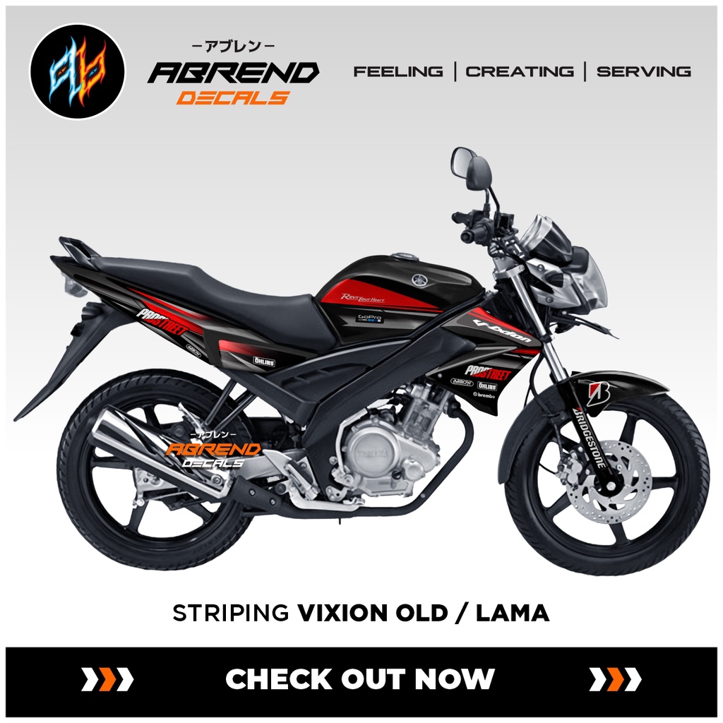 Striping Yamaha Vixion Old Prostreet / Stiker Motor Vixion Lama / Stock Decals